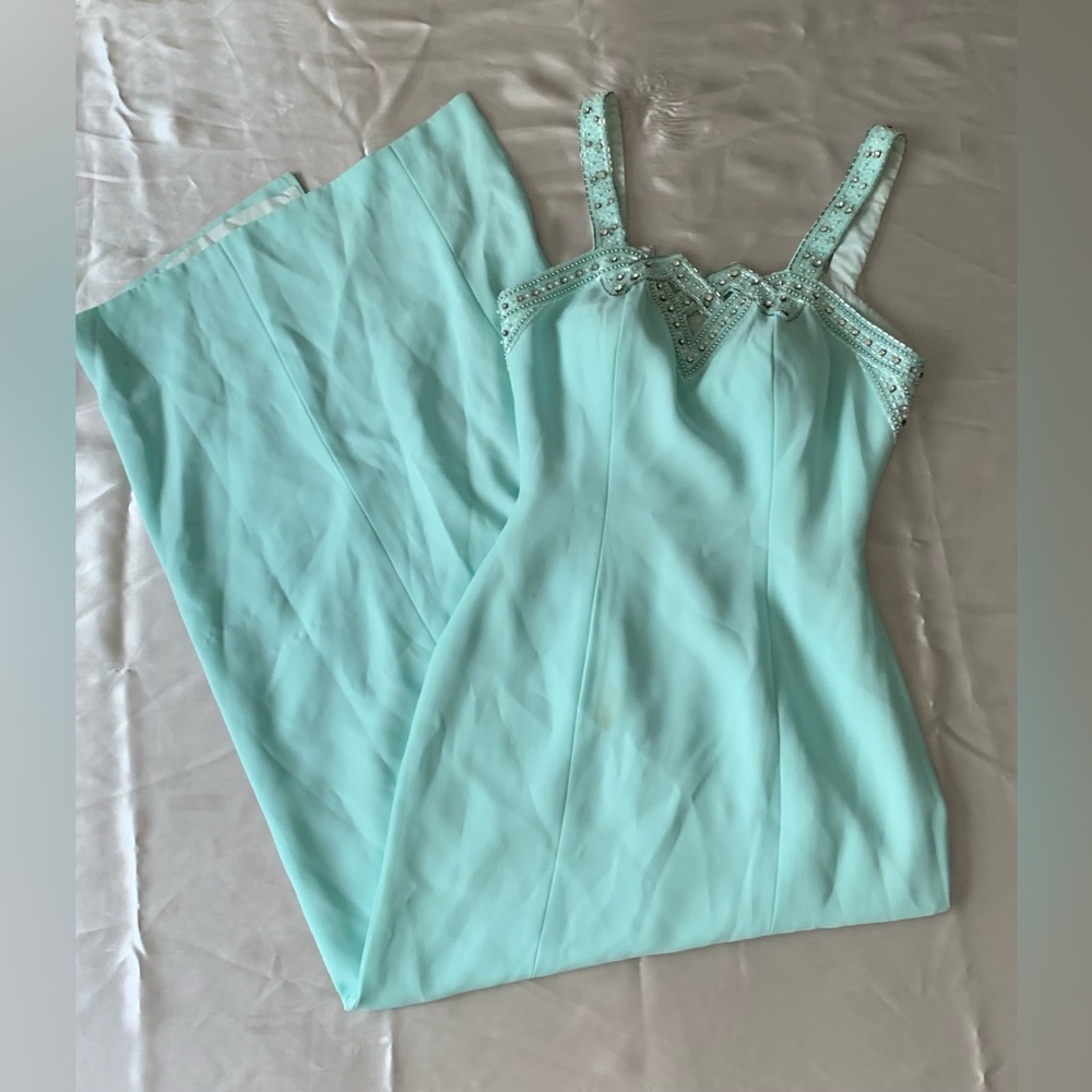 Teal prom dress